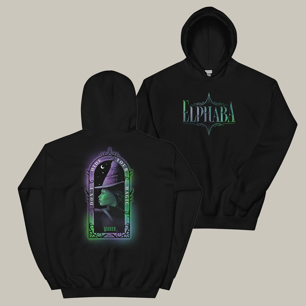 AMC Wicked Merch Hoodie Elphaba Portrait Wicked Movie Clothing Gifts For Elphaba Lovers