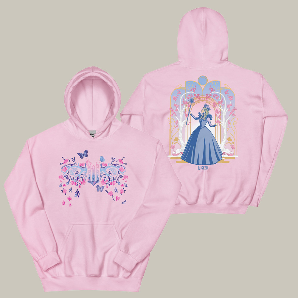 AMC Wicked Merch Hoodie Floral Glinda Image Glinda The Good Hoodie Gifts For Enthusiast
