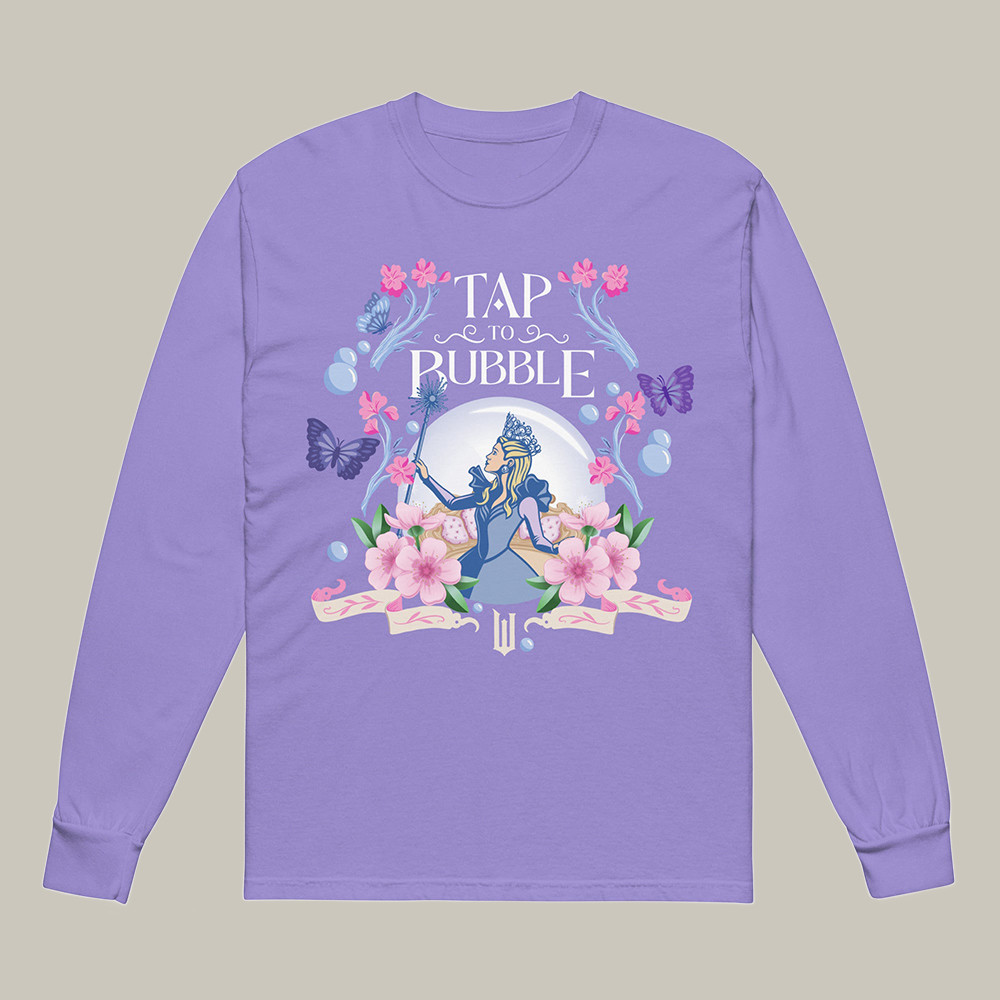 AMC Wicked Merch Long Sleeve Shirt Tap To Bubble Wicked Movie Shirt Glinda Lover Gift Ideas