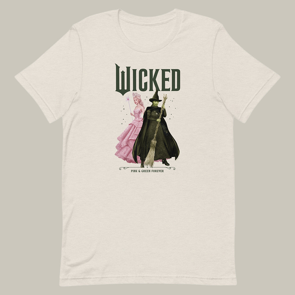 AMC Wicked Merch T-Shirt Elphaba Glinda Pink And Green Forever Shirt Wicked Movie Lover Gifts