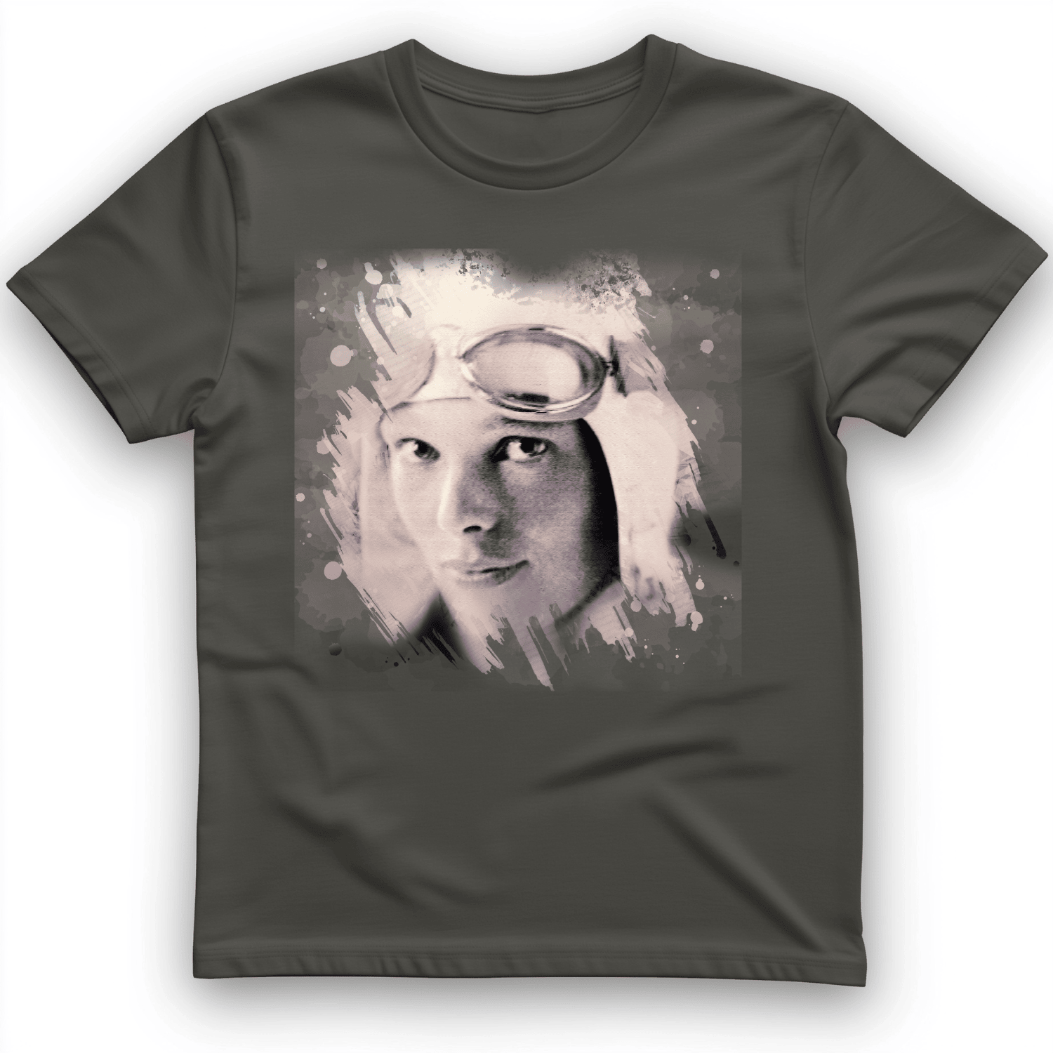 Amelia Earhart In Color T-Shirt American Aviator Graphic Clothes Gifts For Girl
