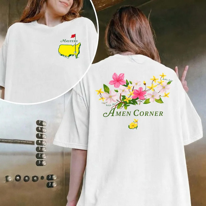 Amen Corner Floral Golf Shirt T-Shirt Augusta National Golf Club Apparel Gifts For Golfers