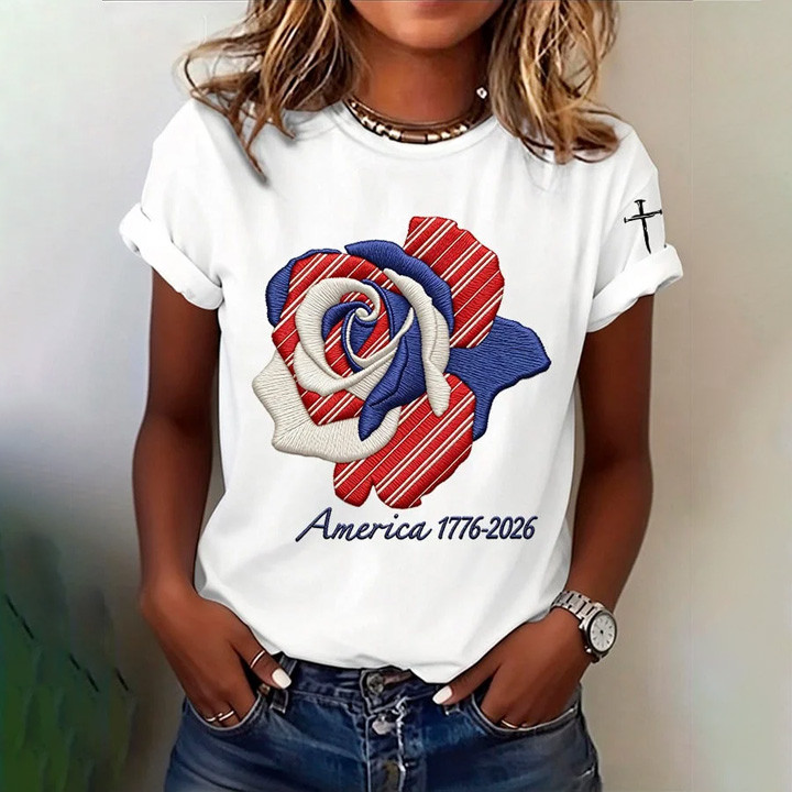 America 1776 2026 Faith Art T-Shirt American Patriot Clothing Patriotic Gift Ideas