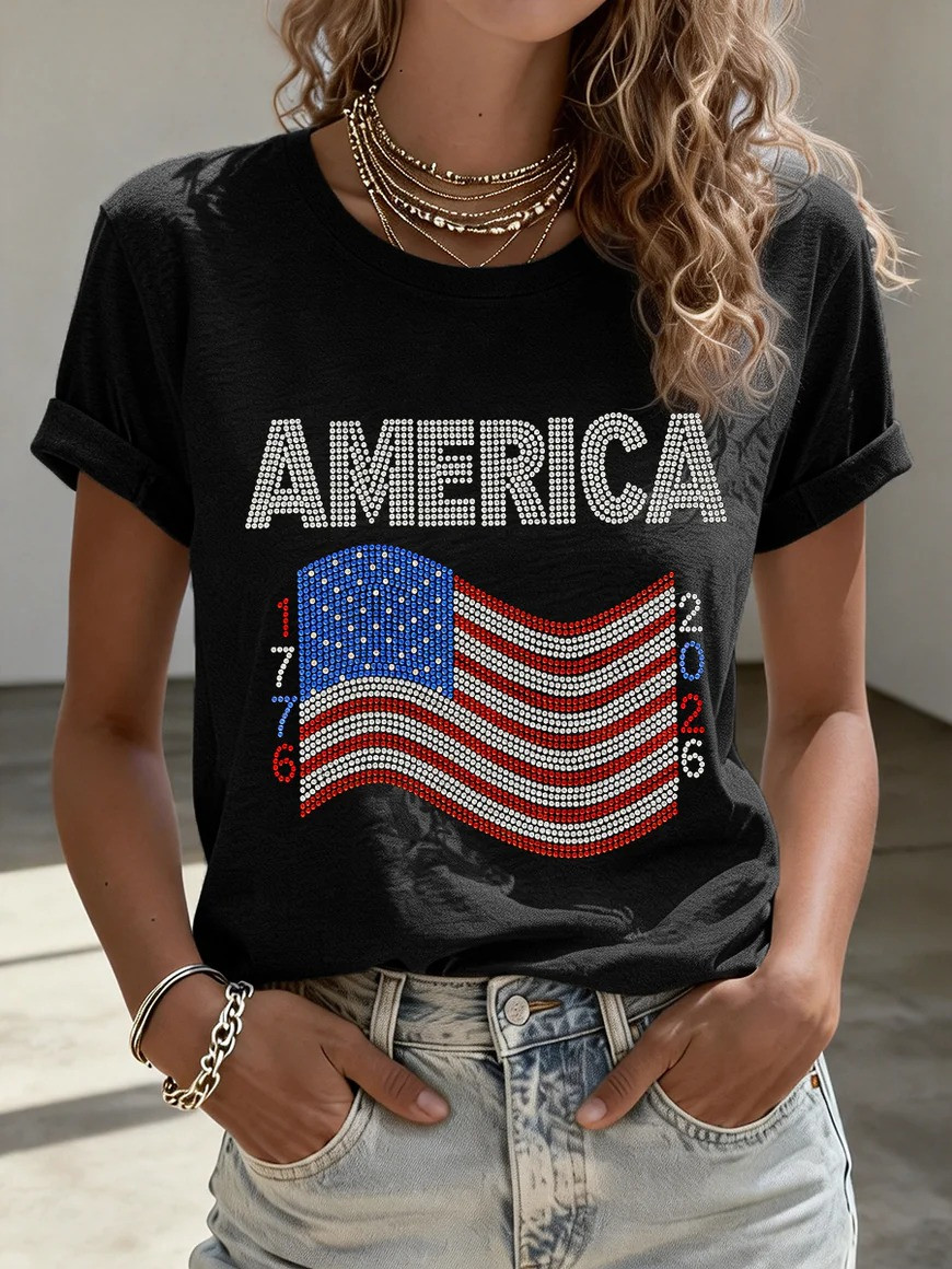 America 1776-2026 Flag T-Shirt 1776 2026 Independence Day Shirt Vintage Fourth Of July Tee