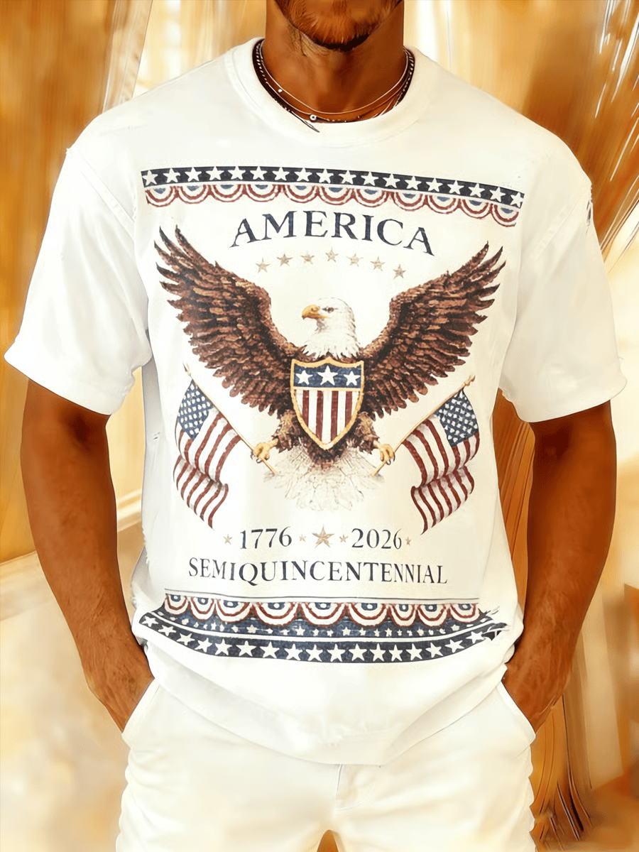 America 1776 2026 Semiquincentennial T-Shirt Men's Patriotic Apparel Best Patriotic Gifts
