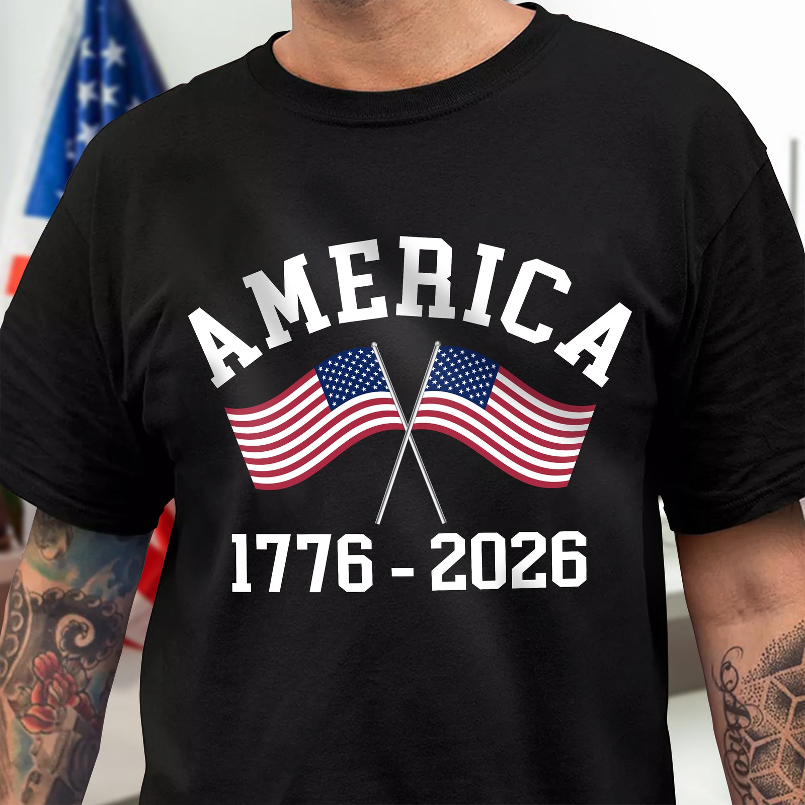 America 1776-2026 Us Flag Dark Shirt America 250 Merchandise Patriotic Gifts For Veterans