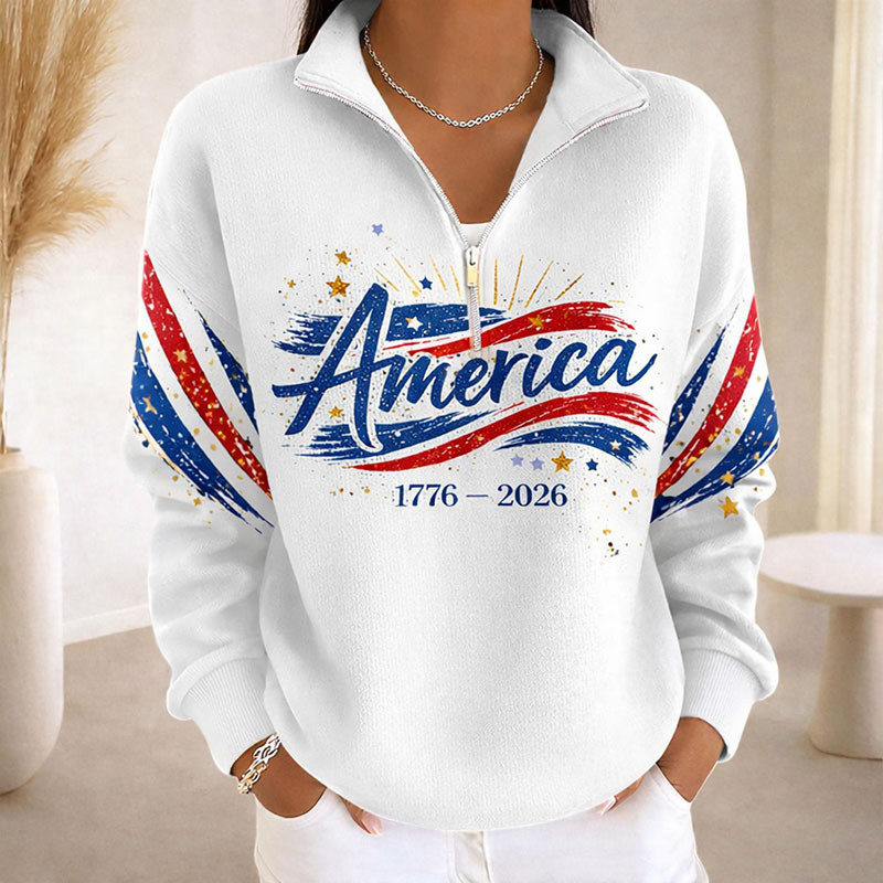 America 1776 2026 Zip Sweatshirt 250th Anniversary Of America Apparel Best 4th Of July Gift