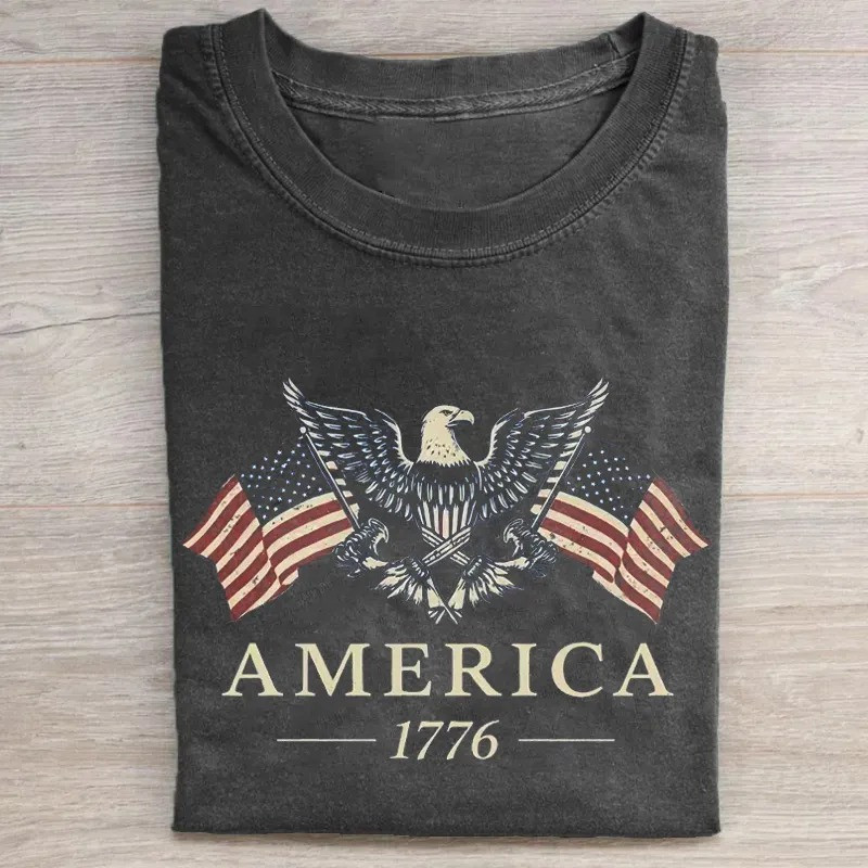 America 1776 Bald Eagle American Flag T-Shirt Patriotic Independence Day Best Gift For Patriots
