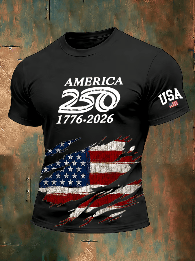 America 250 1776 2026 T-Shirt Men's Patriotic Apparel Gifts For Independence Day