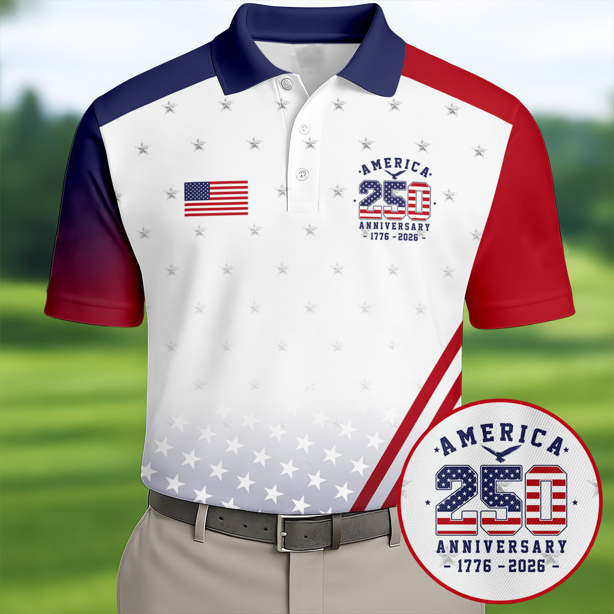 America 250 Anniversary 1776 2026 Golf Polo Shirt Golf Polos For Men Golf Gifts For Him