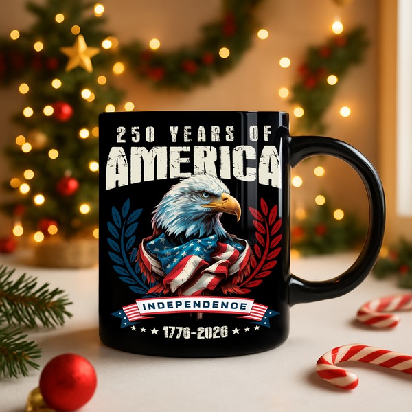 America 250 Anniversary Mug 1776 2026 Eagle USA Flag Independence Day Gifts For Dad