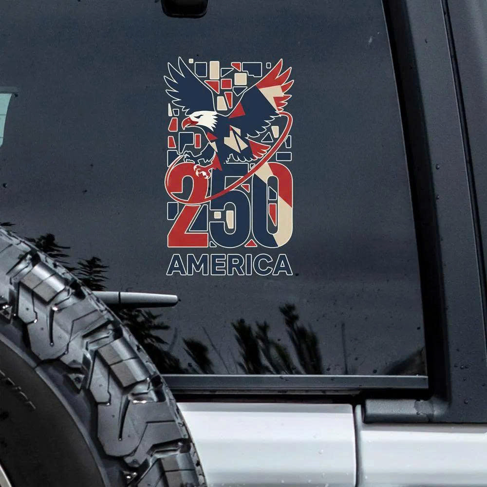 America 250 Bald Eagle In Flight Car Decal Sticker 250th Anniversary 1776 2026 Independence Day Gift