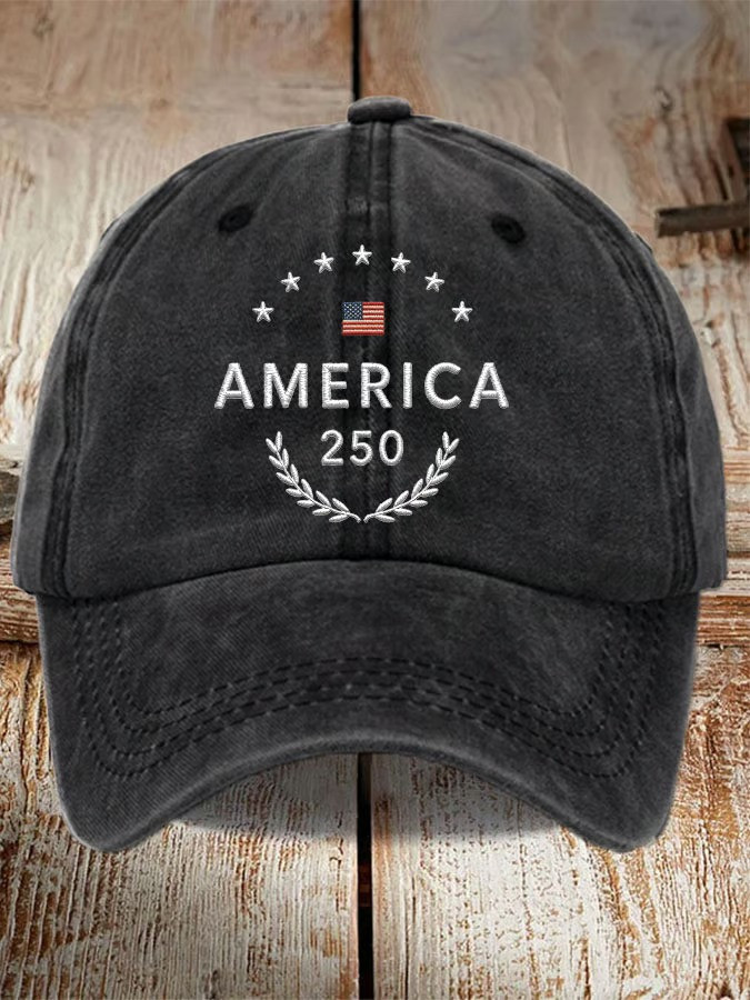 America 250 Baseball Cap Stars Wreath Patriotic Commemorative Hat Gift For Fans