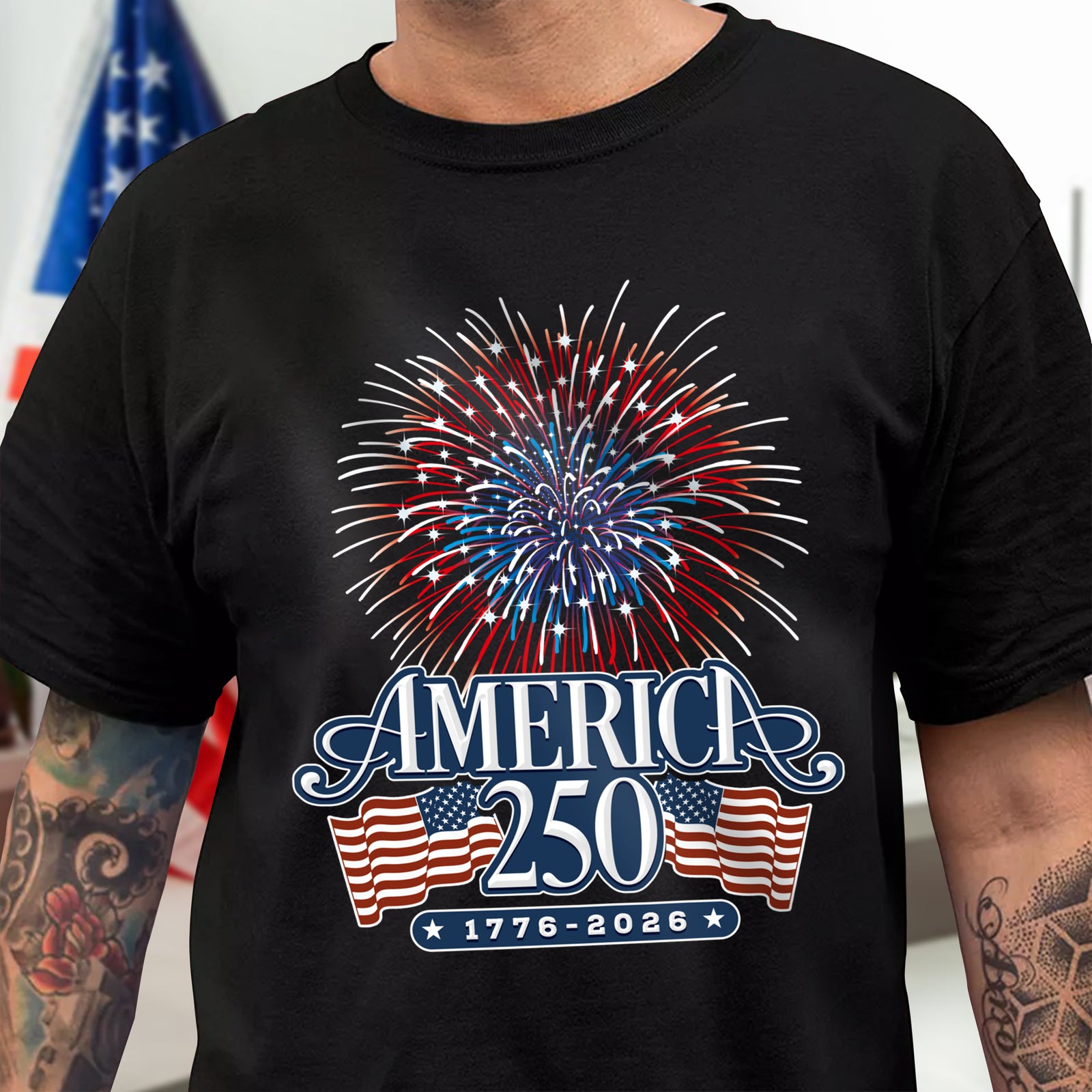 America 250 Firework Front Shirt America 250 Merchandise Patriotic Mothers Day Gifts