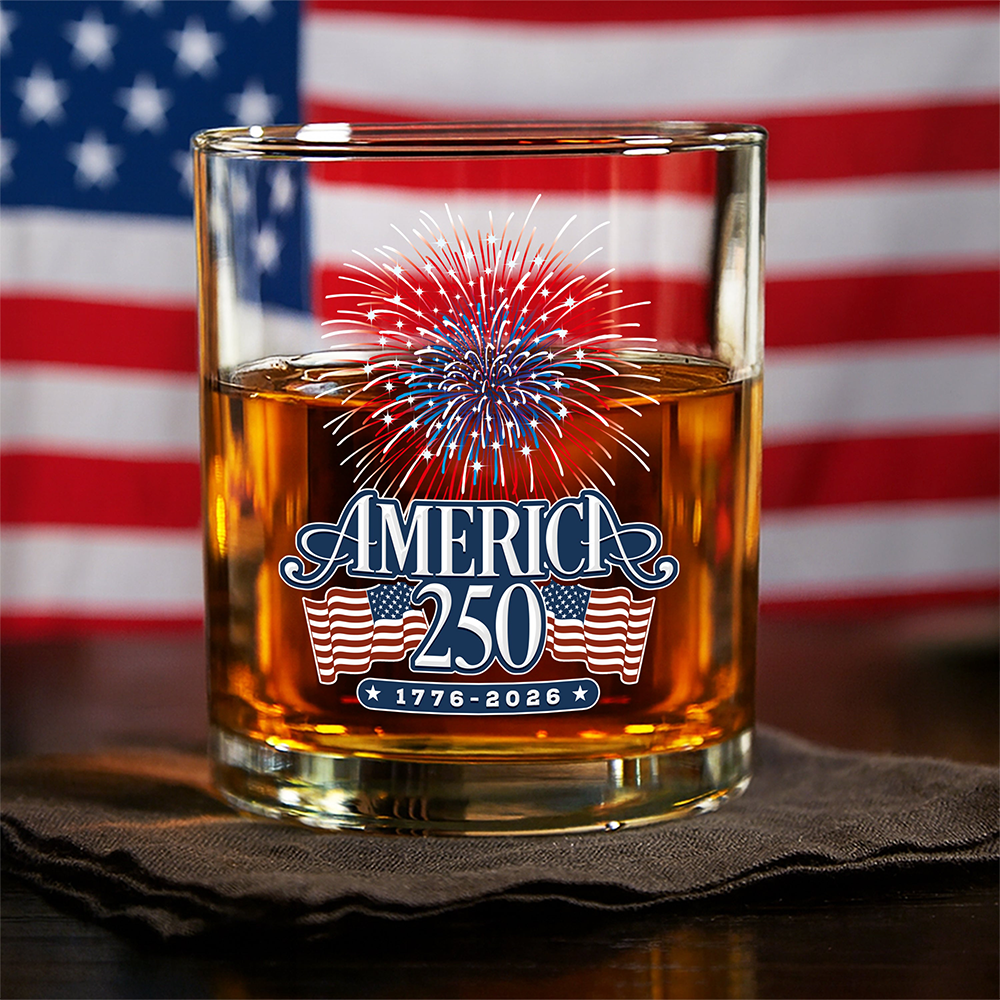 America 250 Firework Whiskey Glass America's 250Th Birthday Beer Glass