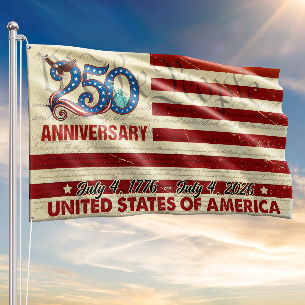 America 250 Merch 250th Anniversary US Grommet Flag - July 4, 2026 United States of America