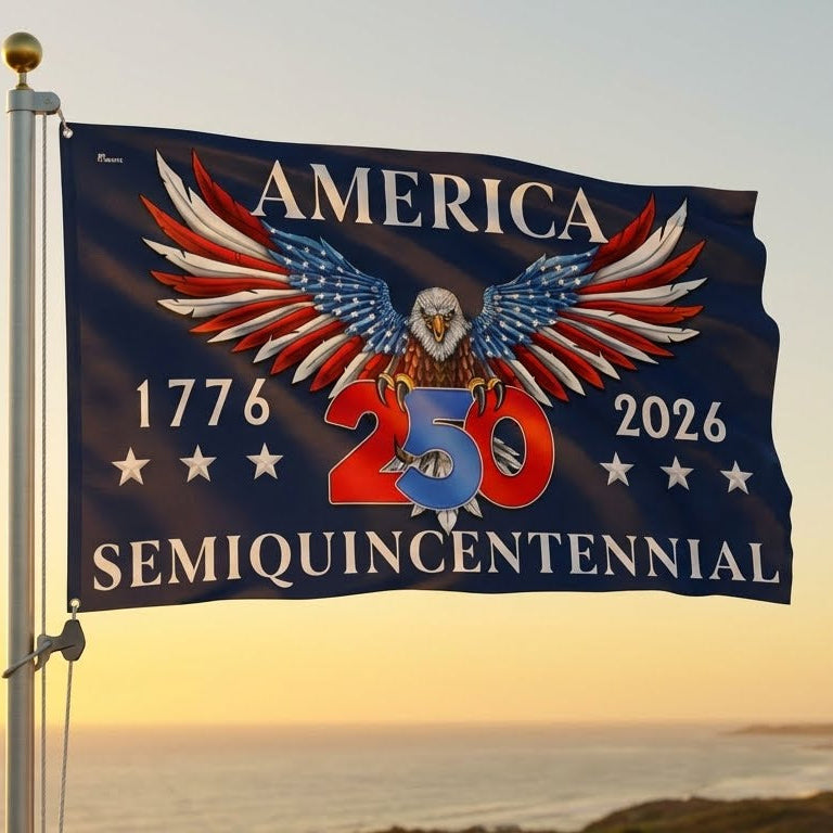 America 250 Merch American Flag - America 250th Anniversary Semiquincentennial Eagle Grommet Flag