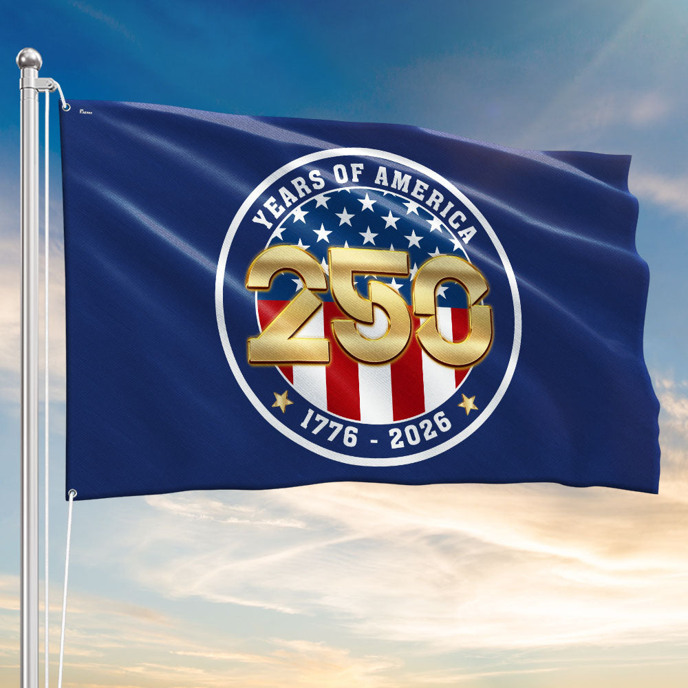 America 250 Merch Patriotic 250 Years of America 1776 2026 Semiquincentennial Grommet Flag