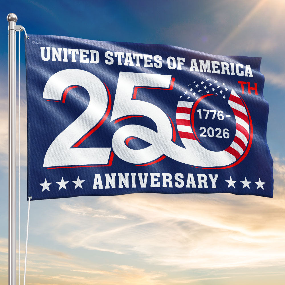 America 250 Merch Patriotic 250th Anniversary 1776 2026 United States of America Semiquincentennial Grommet Flag