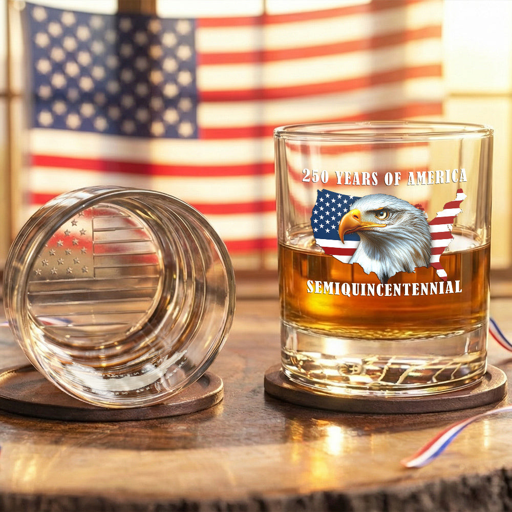 America 250 Merchandise 250 Years of America Printed Whiskey Glass Patriotic Gift Gift Ideas