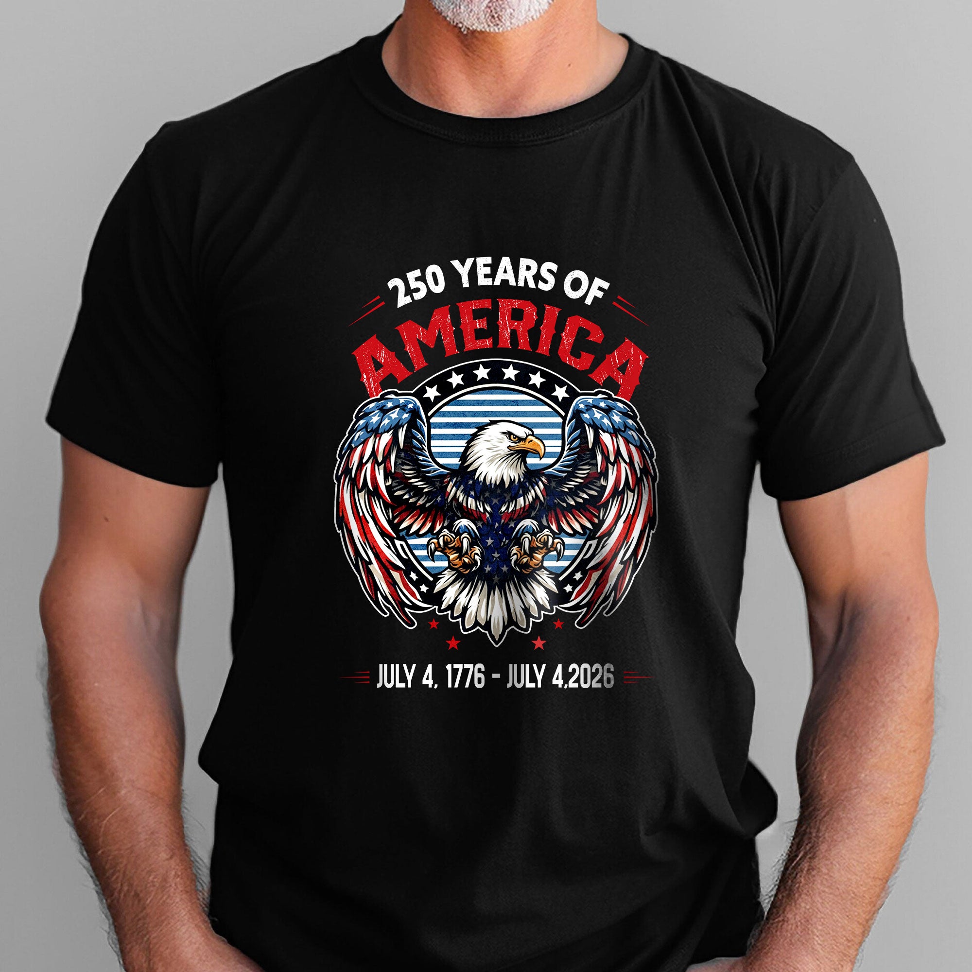America 250 Merchandise 250 Years of America T-Shirt - Patriotic Bald Eagle 1776-2026 Shirt
