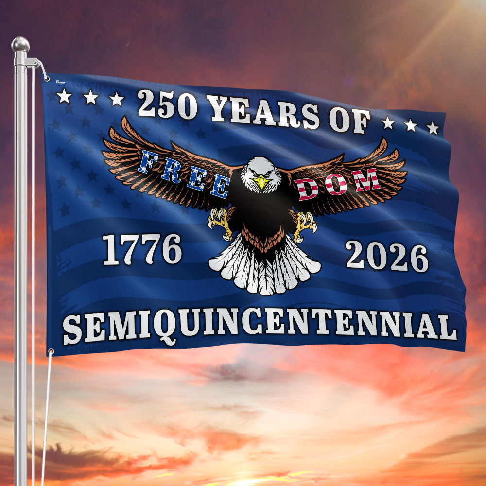 America 250 Merchandise 250 Years of Freedom Flag Patriotic Eagle 4th of July Grommet Flag