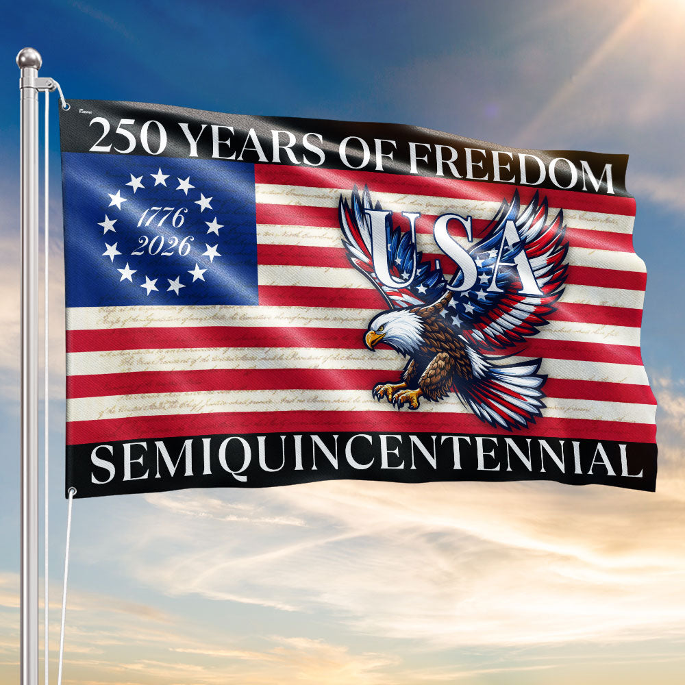 America 250 Merchandise 250 Years Of Freedom Flag USA Bald Eagle Patriotic 250th Grommet Flag
