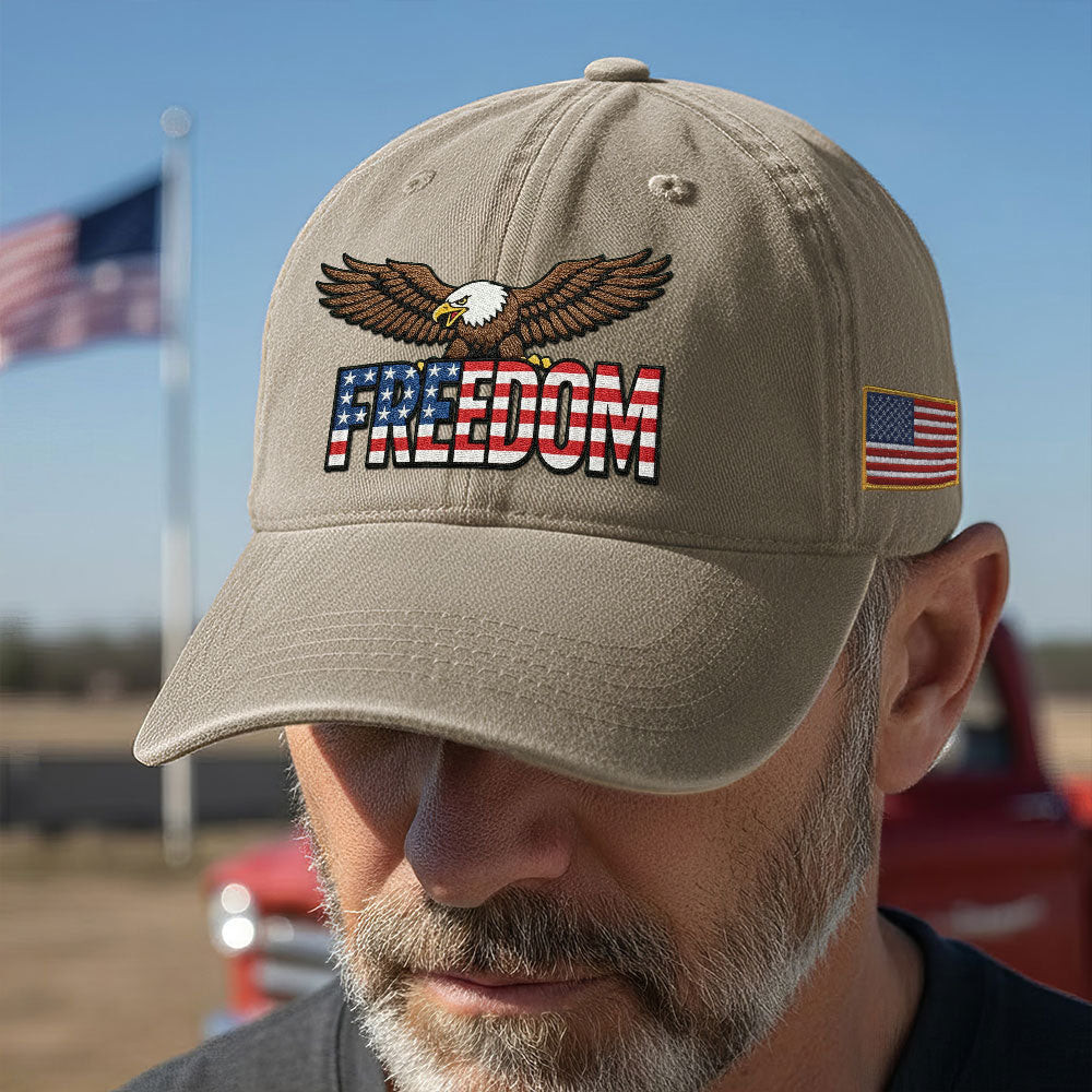 America 250 Merchandise 250 Years of Freedom Washed Cap Patriot Eagle Embroidered Cap Gift Ideas