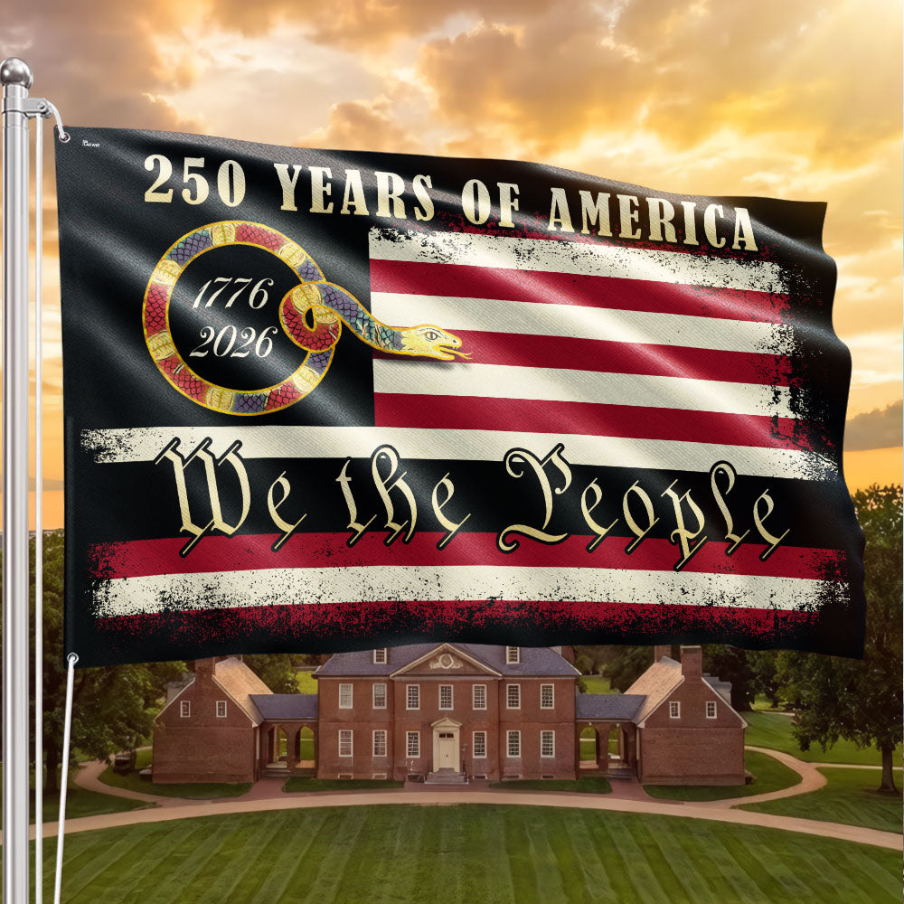 America 250 Merchandise 250 Years We The People Flag, 1776 American Patriotic Grommet Flag