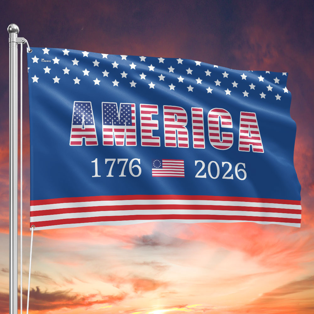 America 250 Merchandise 250th Anniversary Grommet Flag - 4th of July 2026 Decorative Flag