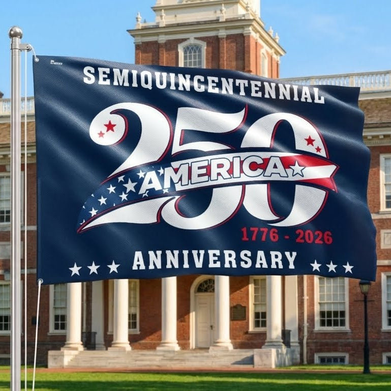America 250 Merchandise America 250 Years Semiquincentennial Patriotic 1776 2026 Grommet Flag