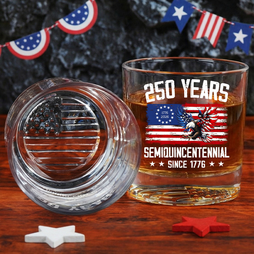 America 250 Merchandise America 250th Anniversary Eagle Old Fashioned Whiskey Glass Gift Ideas