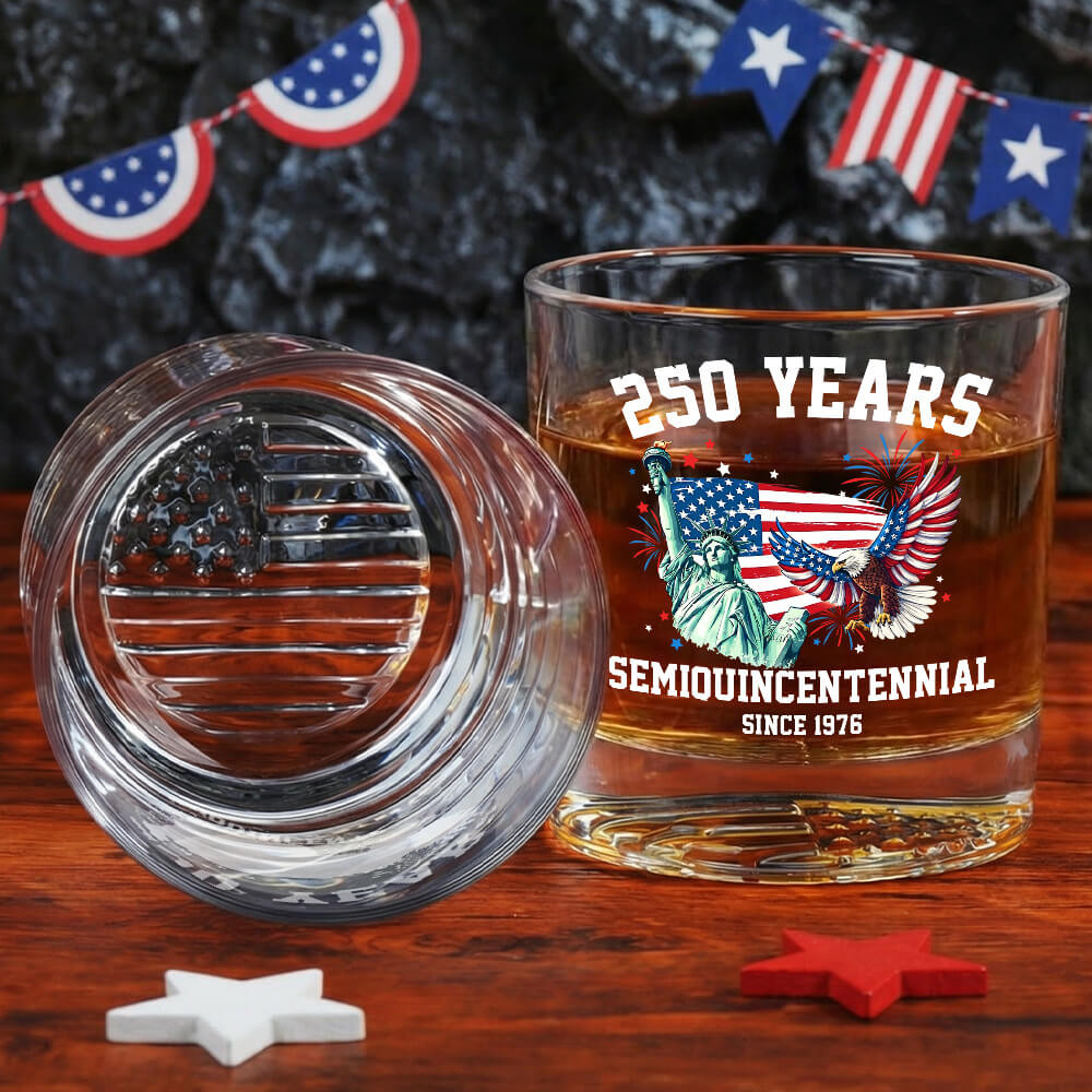 America 250 Merchandise America 250th Anniversary Patriotic Crystal Whiskey Glass Gift Ideas