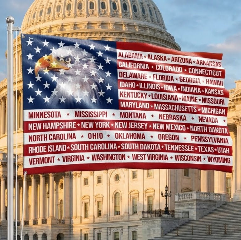 America 250 Merchandise Patriotic United States America Grommet Flag, States Flag 250 Years