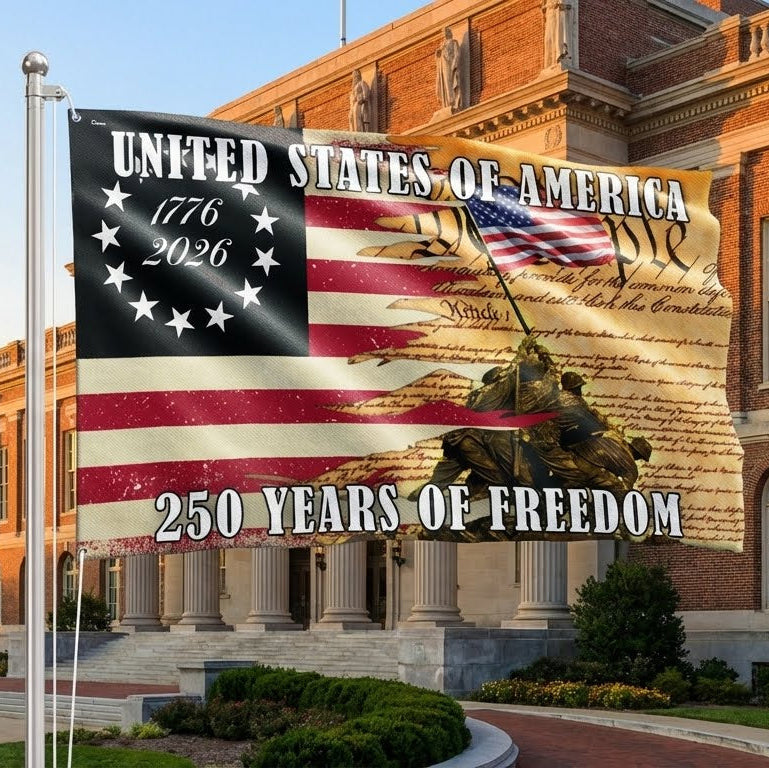 America 250 Merchandise United States of America 250 Years We The People Patriotic Grommet Flag