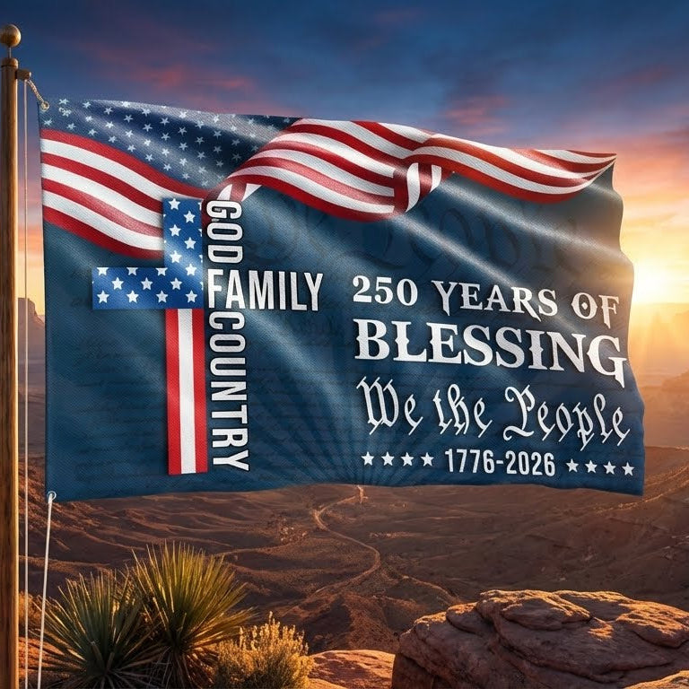 America 250 Merchandise We The People American Flag, 250 Years Blessing 1776 2026 Grommet Flag