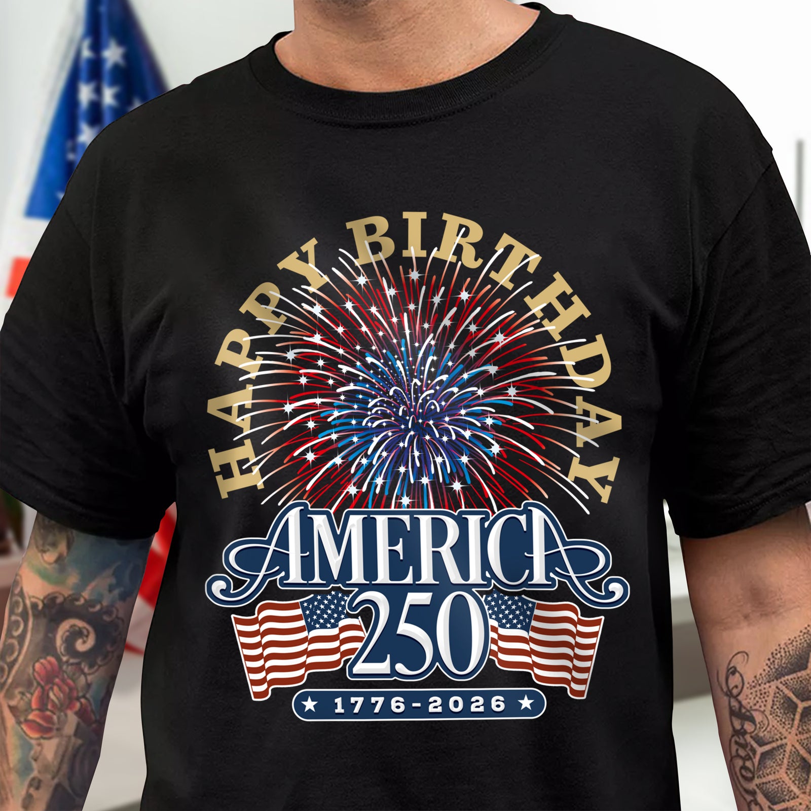 America 250 Semiquincentennial Fireworks Celebration Dark Shirt America 250 Merchandise Gifts For Patriots