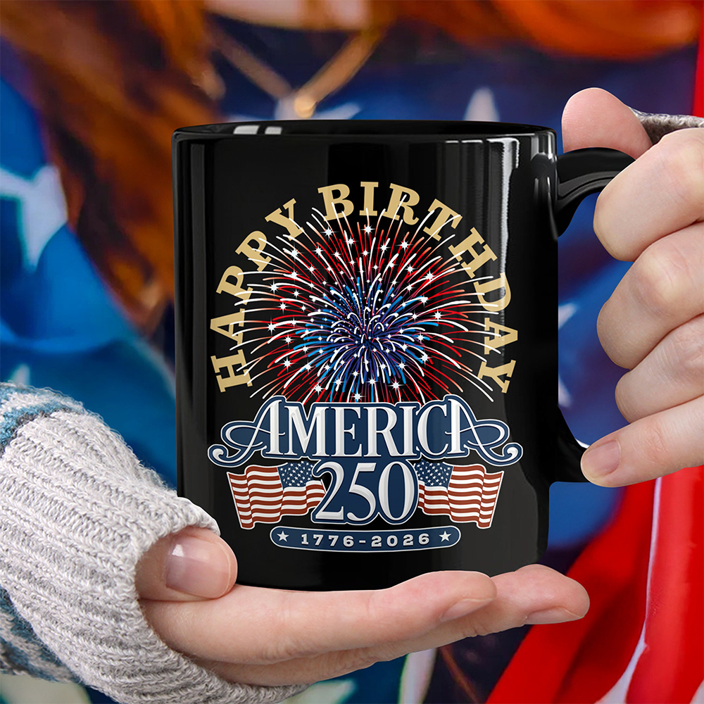 America 250 Semiquincentennial Fireworks Celebration Mug 4th Of July Cup Patriotic Gifts