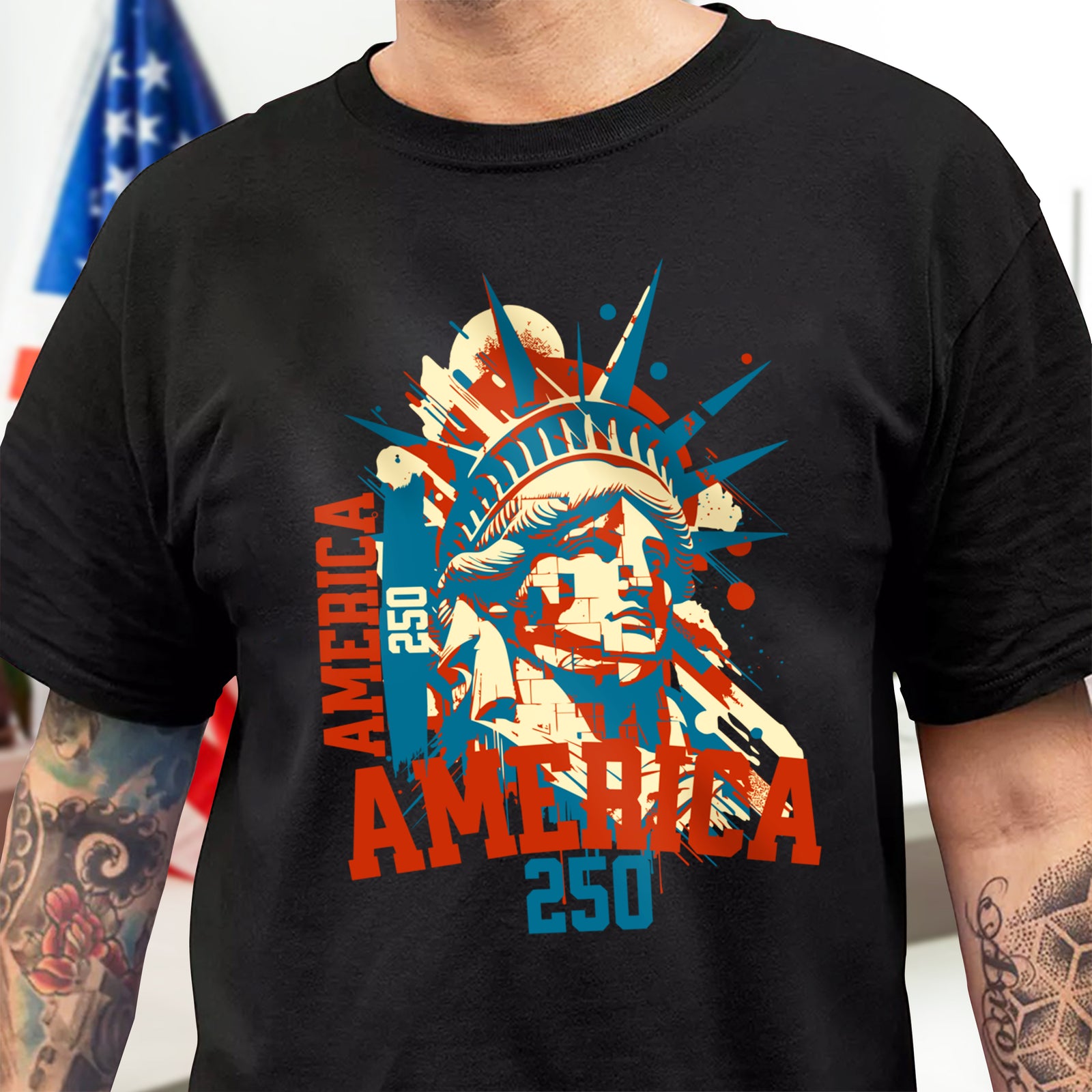 America 250 Usa Freedom Liberty America 250 Anniversary Dark Shirt America 250 Merchandise Unique Patriotic Gifts
