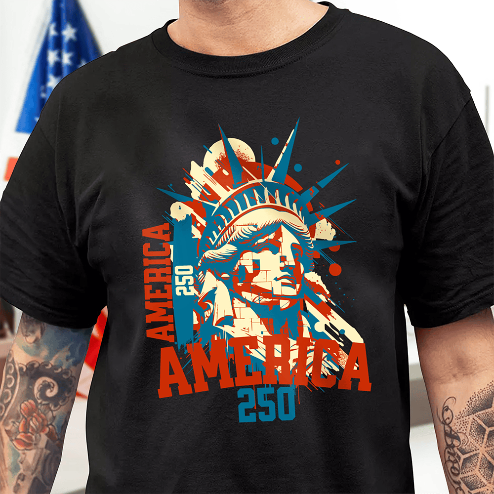 America 250 Usa Freedom Liberty America 250 Anniversary T-Shirt 4th Of July Clothes Patriotic Gifts