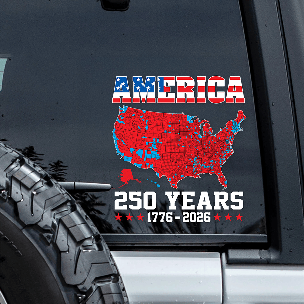 America 250 Years 1776 2026 Car Window Decal Sticker Car Decor Patriotic Gifts