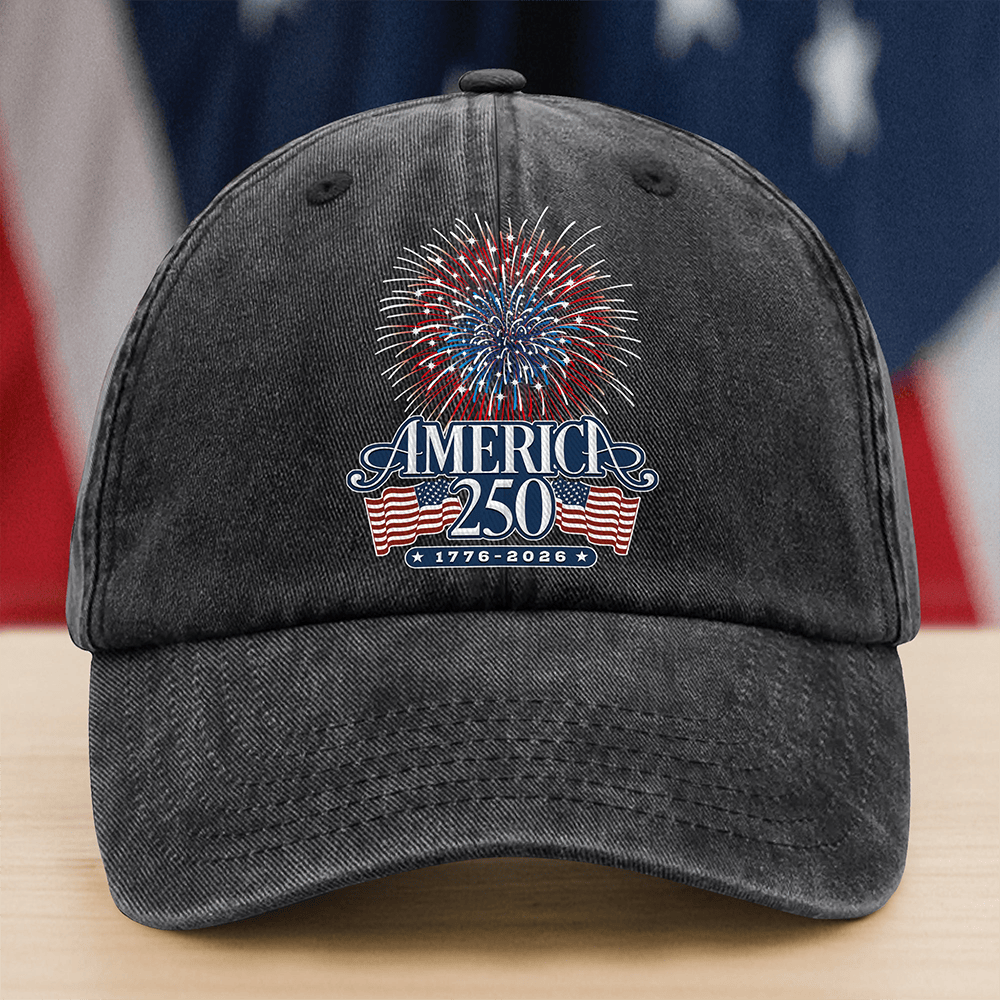 America 250 Years 1776 2026 Firework Art Hat 4th Of July Baseball Cap Patriotic Gift Ideas