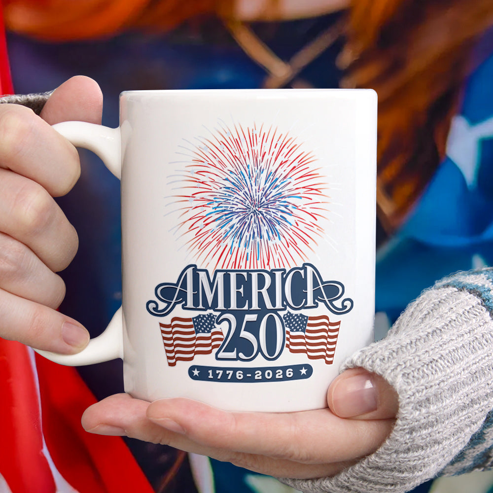 America 250 Years 1776 2026 Firework Art Mug America's 250Th Birthday Cup Gift For Dad