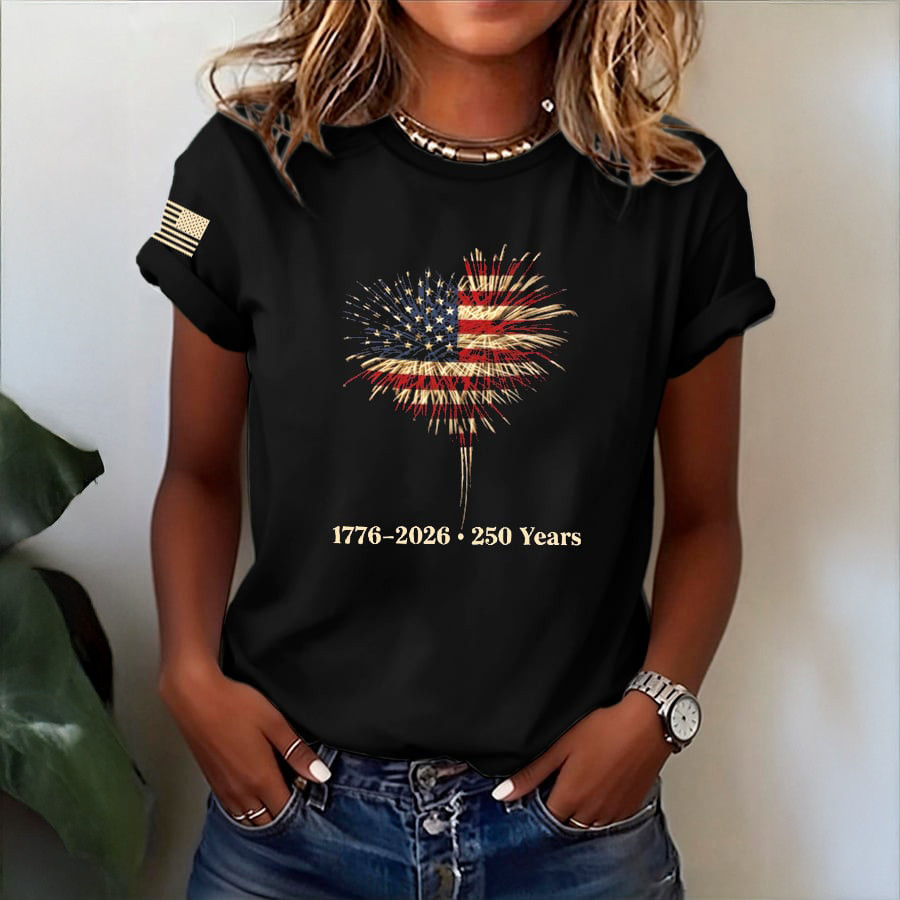 America 250 Years 1776 2026 Fireworks T-Shirt Independence Day 2026 Clothes Gift For Patriots