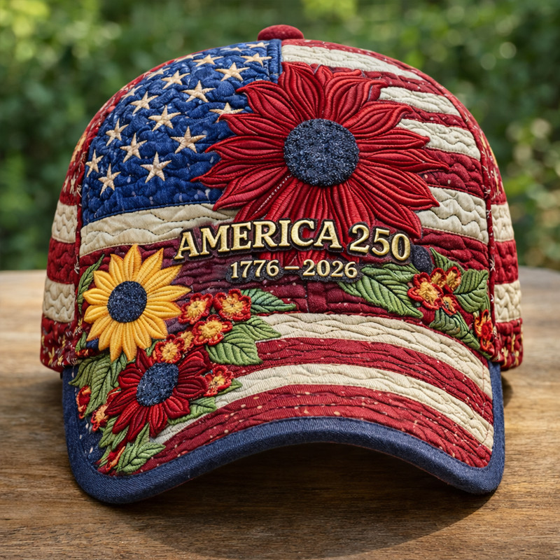 America 250 Years 1776 2026 Floral Hat 250th Anniversary Of America Baseball Cap