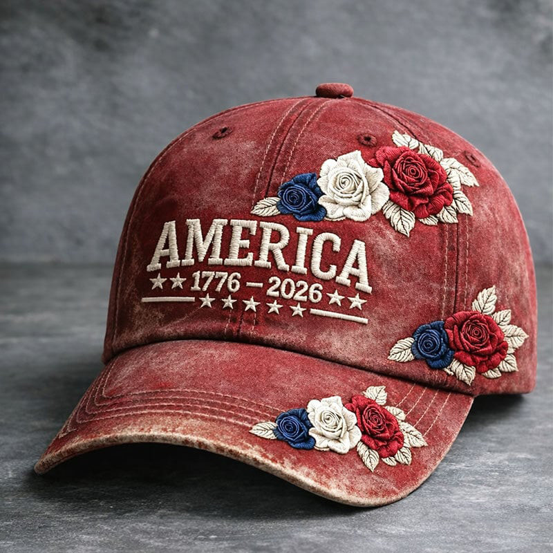 America 250 Years 1776 2026 Floral Hat Independence Day Baseball Cap Present For July 4