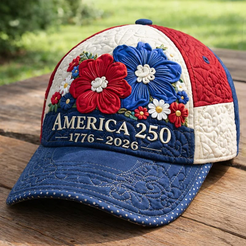 America 250 Years 1776 2026 Floral Hat Independence Day Merch Gift For Husband