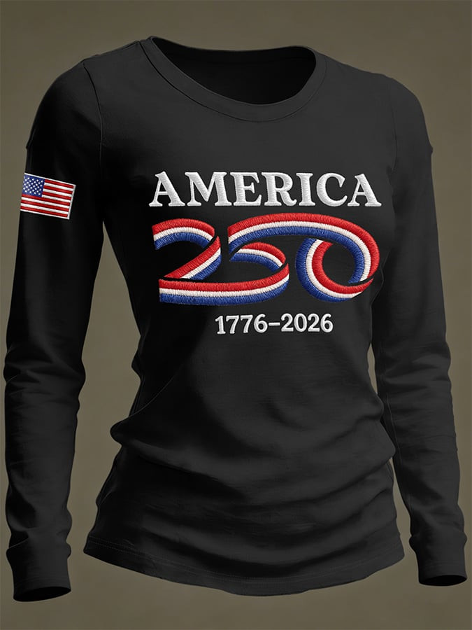 America 250 Years 1776 2026 Long Sleeve Shirt Fourth Of July Merch Semiquincentennial Merch