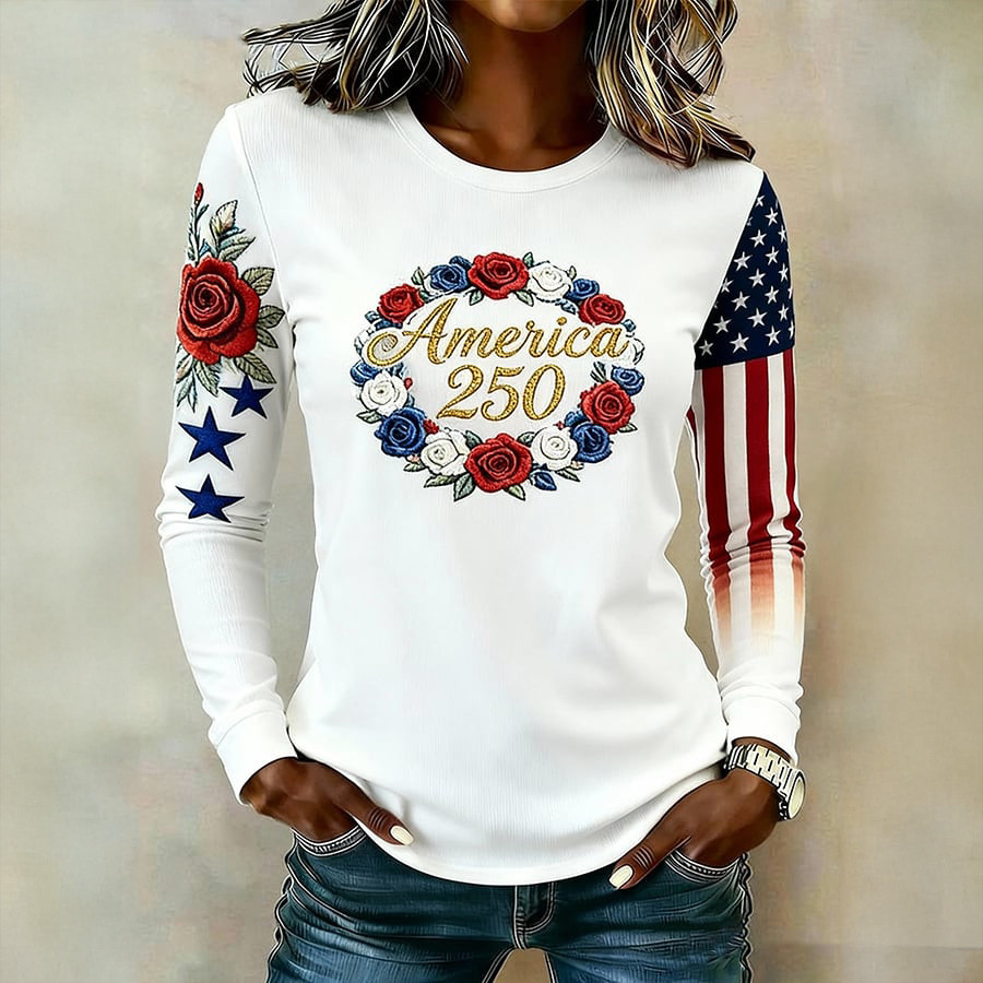America 250 Years 1776 2026 Long Sleeve Shirt Independence Day Clothing Present For Girlfriend