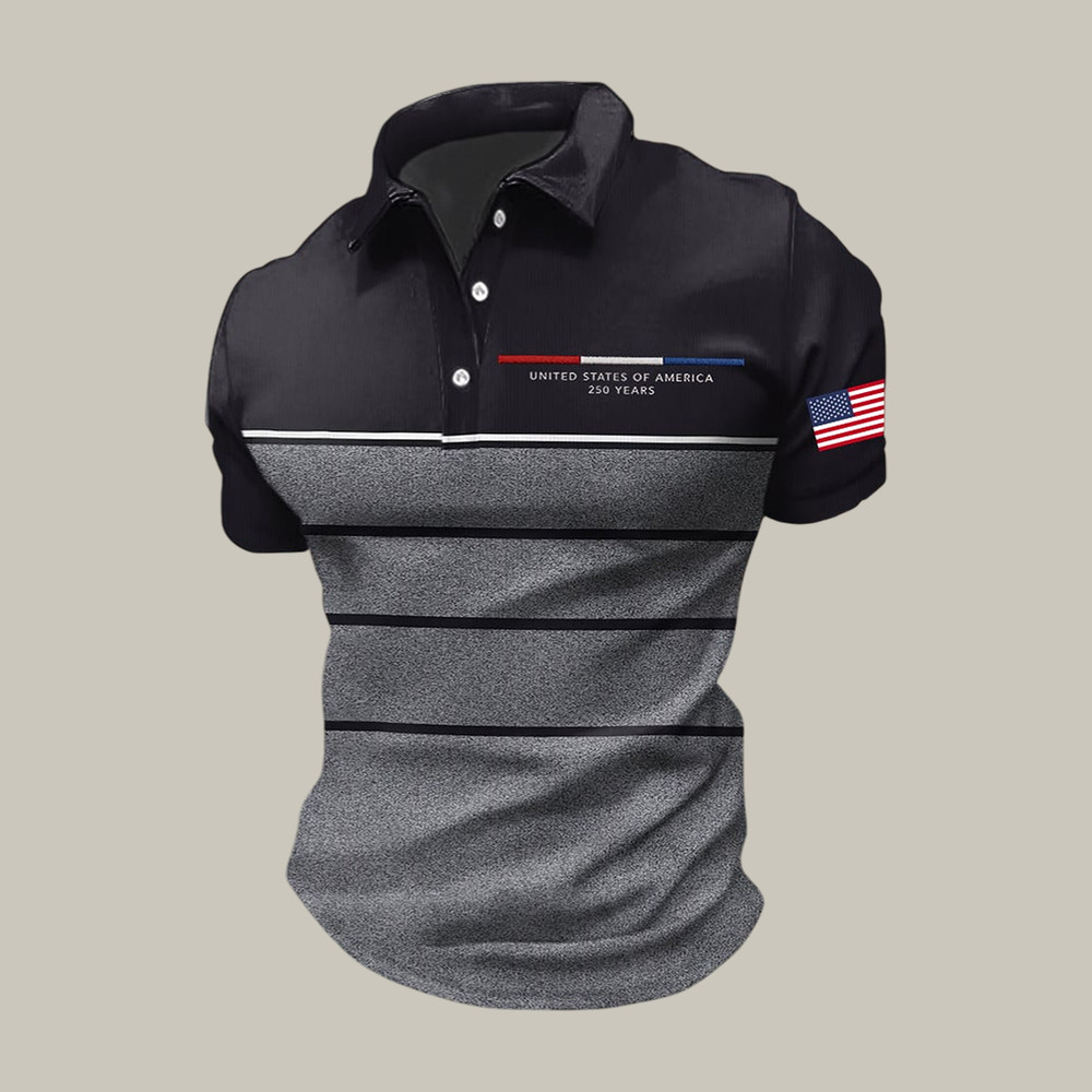 America 250 Years 1776 2026 Polo Shirt American Flag Independence Day Shirt Patriotic Present